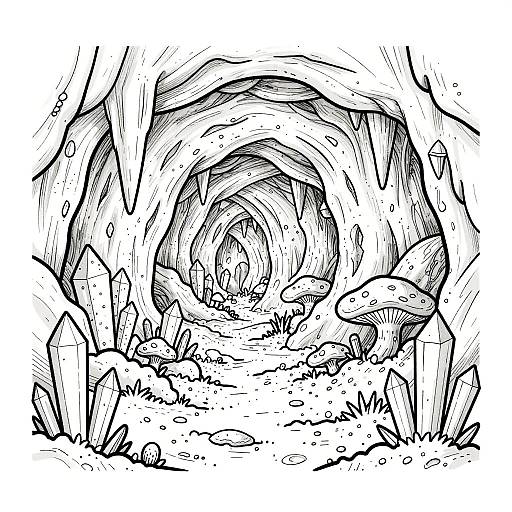 Underground Cave System Coloring Page