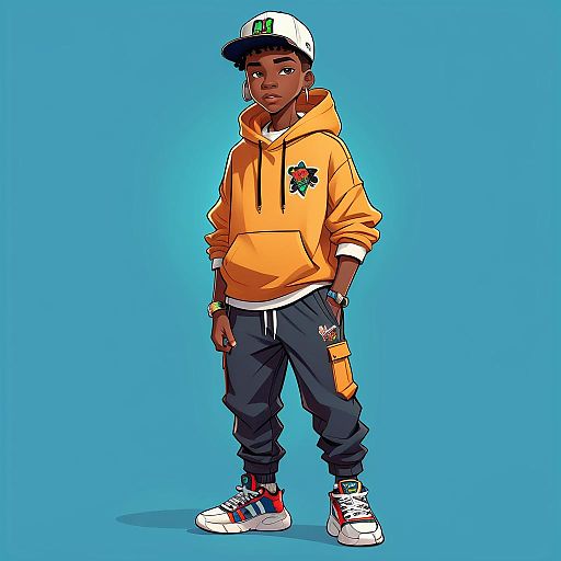 Stylish Teen Boy Cartoon Illustration
