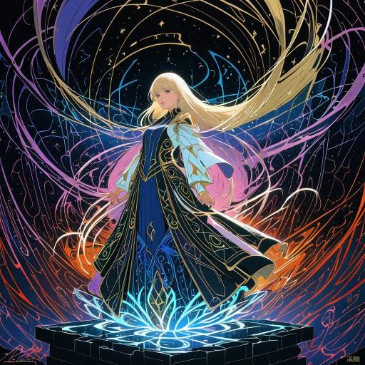 Epic Anime Girl in Magical Dusk Scene