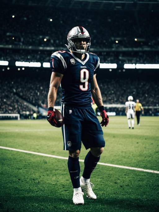 American Football Player in Stadium