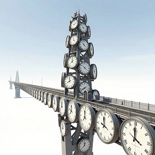 Surreal 3D Clock Face Bridge