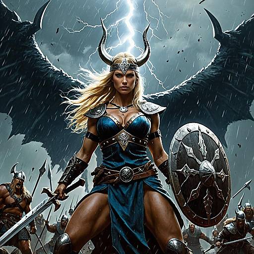 Viking Goddess of War with Lightning