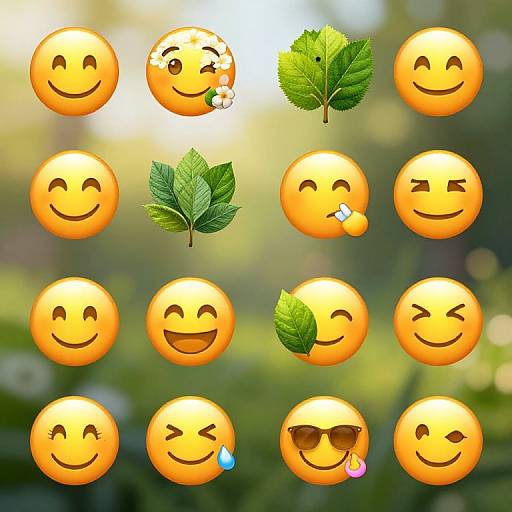 Floral Emoji Nature Fusion