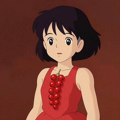 Whimsical Ghibli Girl in 1980s Style