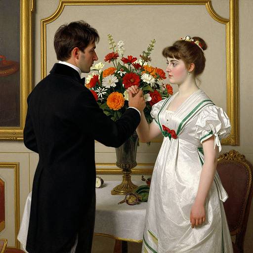 Victorian Flower Seller Scene