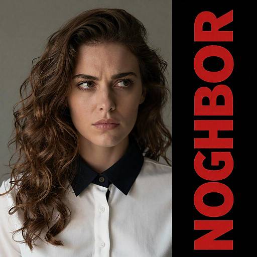 Intense Woman Portrait with Split Background