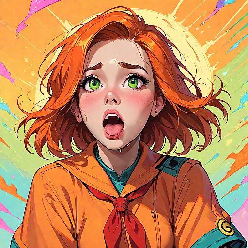 Emotional Character in Bright Colors