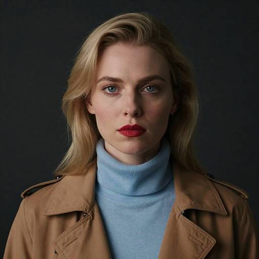 Close-Up Portrait of a Serious Blonde Woman