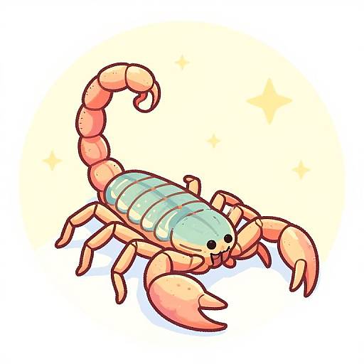 Pastel Scorpion Zodiac Illustration