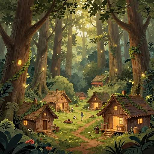 Enchanted Ogan Village in Ancient Forest