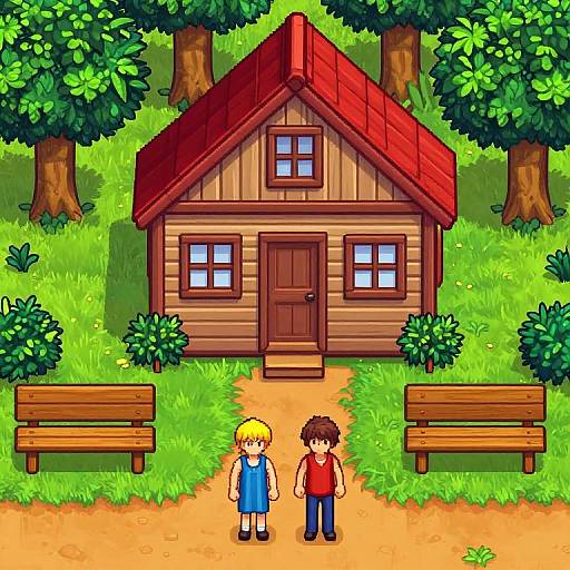 Cozy Cabin Scene in Stardew Valley