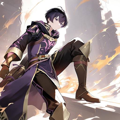 Illustration of Morgan (male) (fire emblem), fire emblem in the style of Haori io