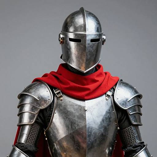 Armored Mannequin with Red Scarf