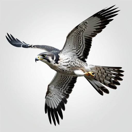 Alert Falcon in Flight Vector Art