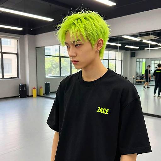 Neon Green Hairstyle on Athlete