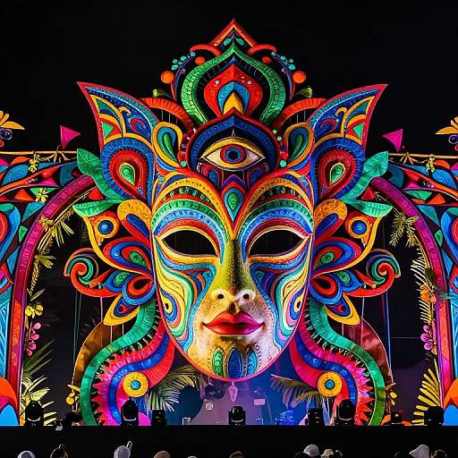 Vibrant Psytrance Festival Stage Mask