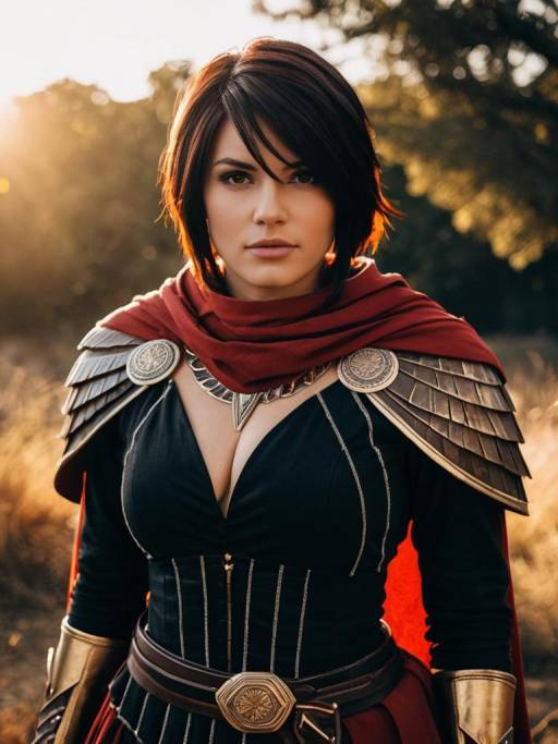 Woman in Lunamaria Hawke Cosplay Costume