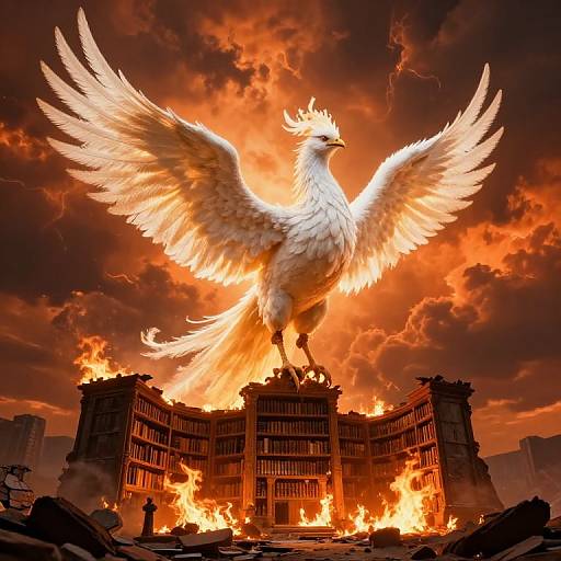 Surreal White Phoenix Rising