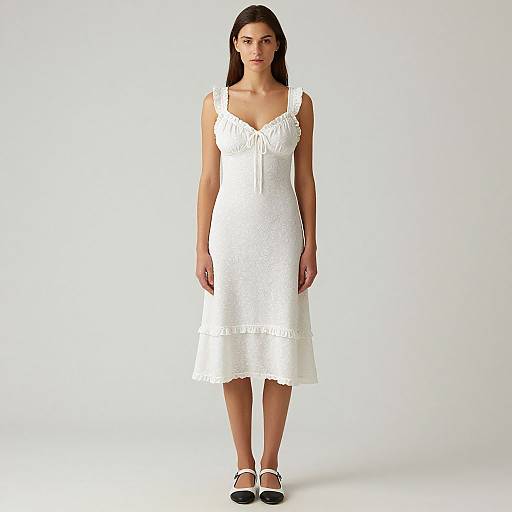 Minimalist Chic Woman in White Dress