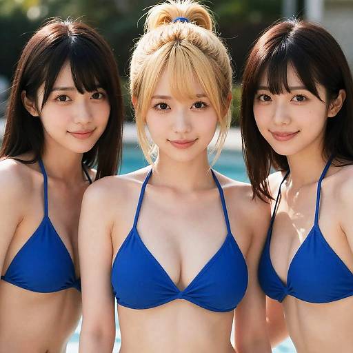 Photorealistic Trio Portrait with Dynamic Lighting