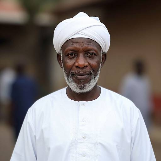 Realistic Dark-Skinned Elder in Agbada