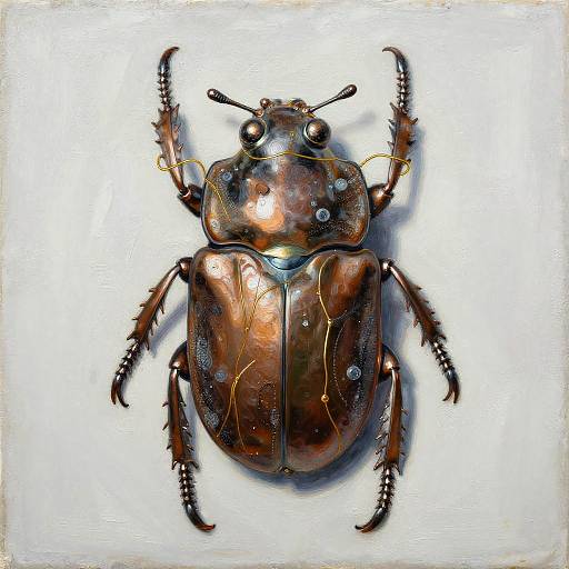 Futuristic Bronze Beetle Allegory