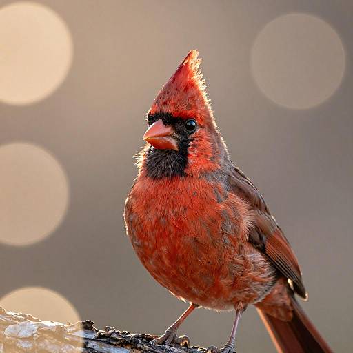 Golden Morning Northern Cardinal Portrait