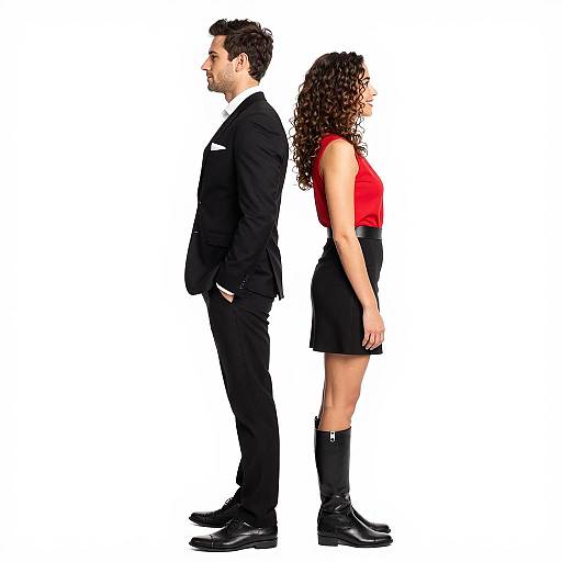 Stylish Couple Back-to-Back Pose