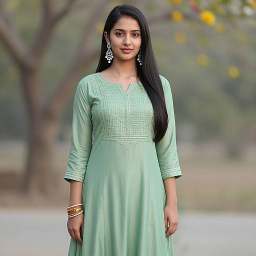 Photorealistic Sage Green Salwar Kameez