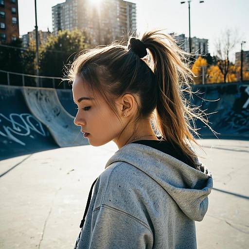 Teen Hoodie Streetwear at Skate Park