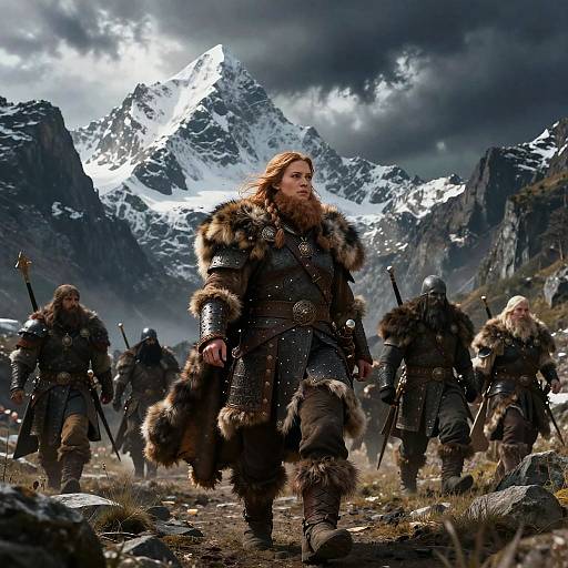 Bearded Dwarf Woman Leading Clan