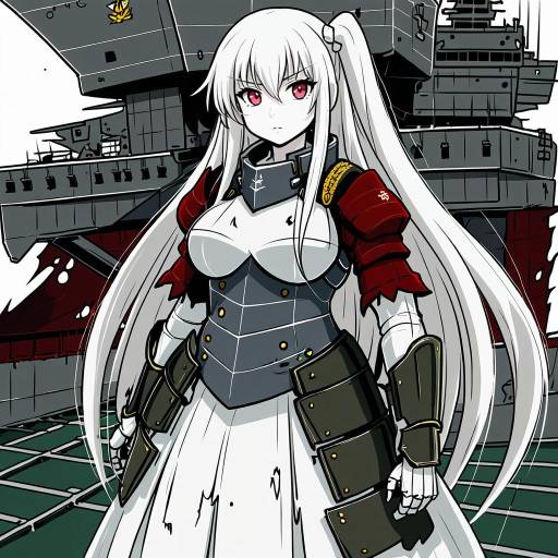 Illustration of Aircraft carrier princess, kantai collection in the style of Azuki osamitsu