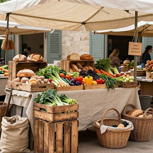 Rustic Vintage Market Stall Scene