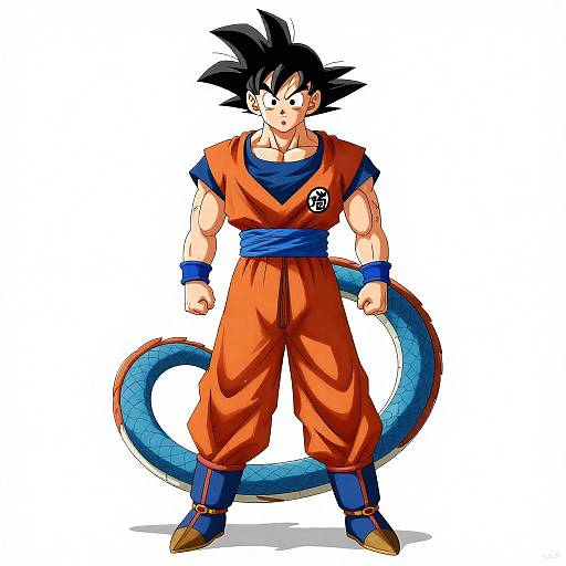 Anime Goku in Snowy Landscape