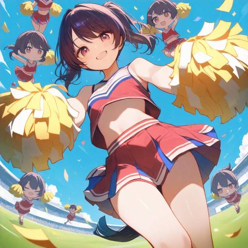 Cheerleader Tamaki Kotatsu in Action