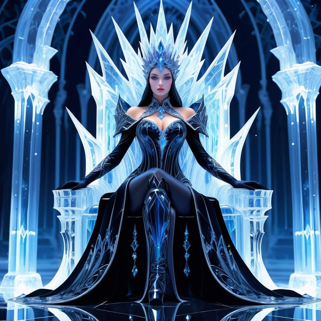 Glamorous Dark Veil Ice Queen Illustration