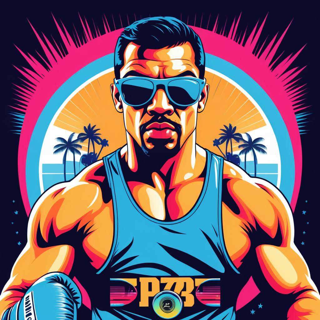 Retro Boxer T-Shirt Graphic Design