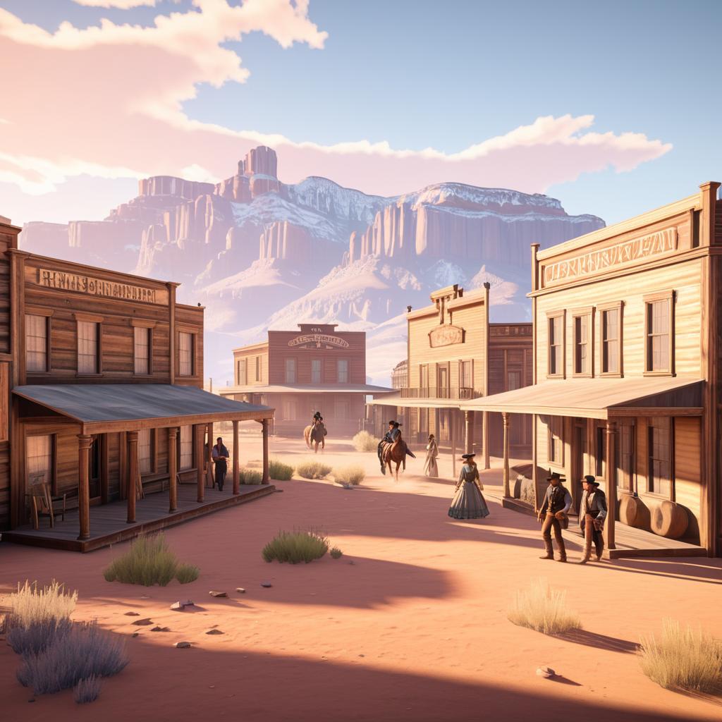 Dating Simulator Game in Old West Saloon