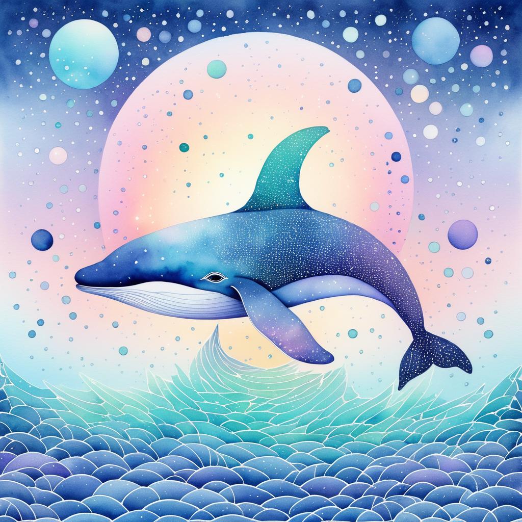 Playful Pastel Whale Illustration