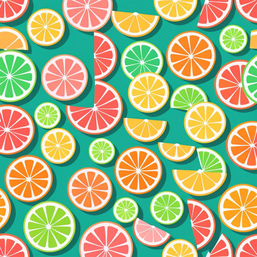 Colorful Cartoon Fruit Slice Pattern