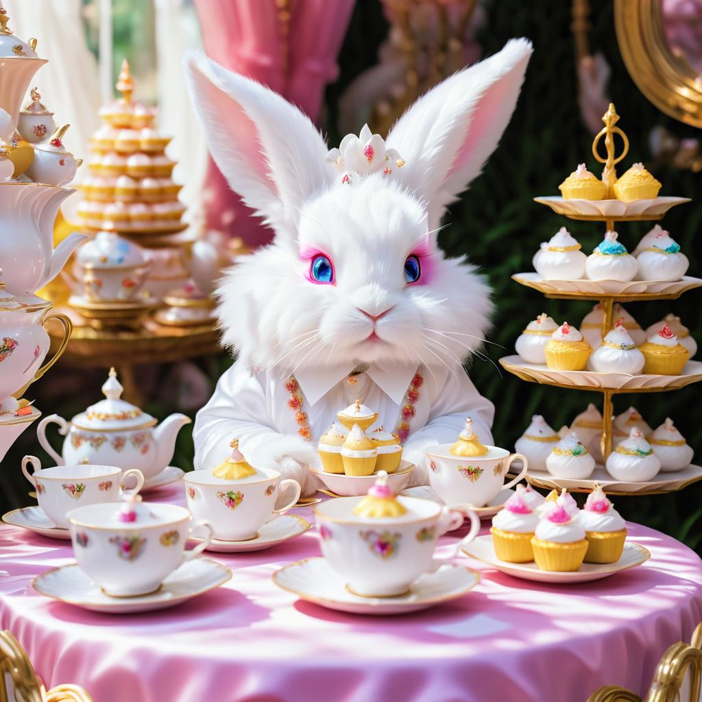 Enchanted Tea Party with an Albino Rabbit