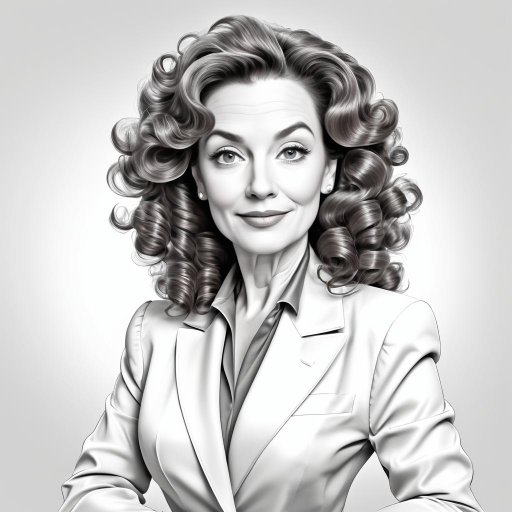 Hilarious Businesswoman Caricature Drawing