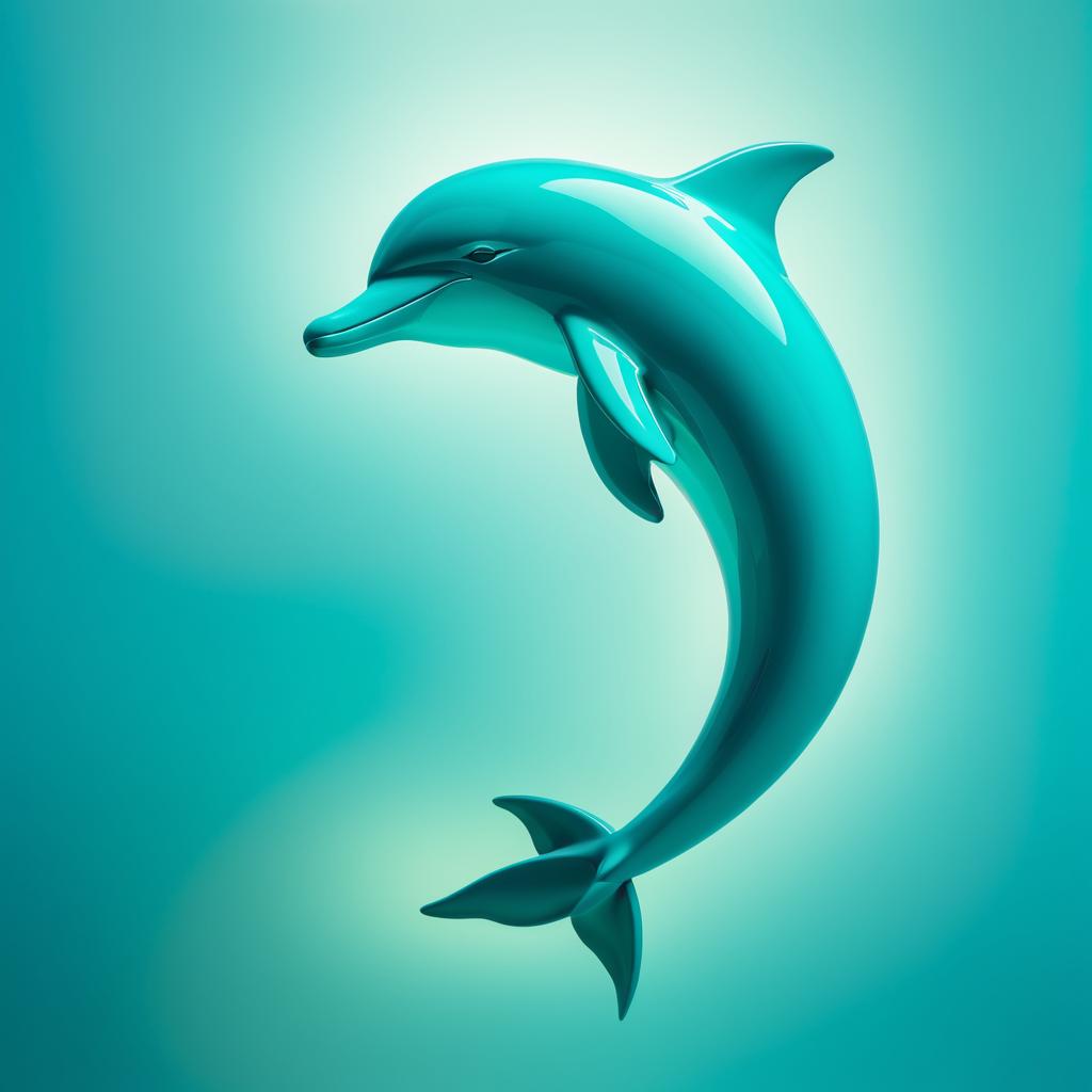 Serene Dolphin in Teal with Warm Lighting