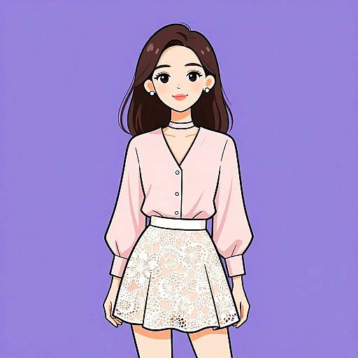 Chic Woman in Blush Pink Outfit