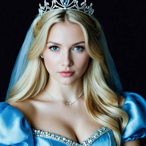 Blonde Woman in Cinderella Costume with Tiara