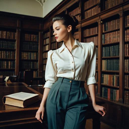 Vintage Fashion in Historic Library Setting Vintage Fashion in Historic Library Setting