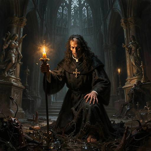 Dark Fantasy Horror Cathedral Priest