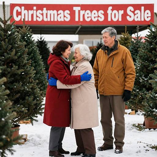 Festive Family Photo at Christmas Tree Lot
