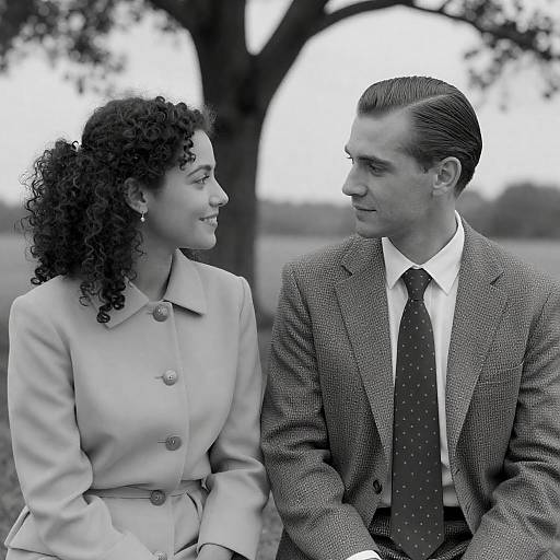 Classic Black-and-White Couple Portrait