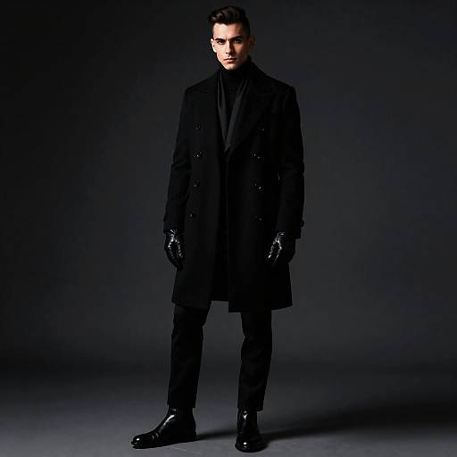 Noir Man in All-Black Ensemble